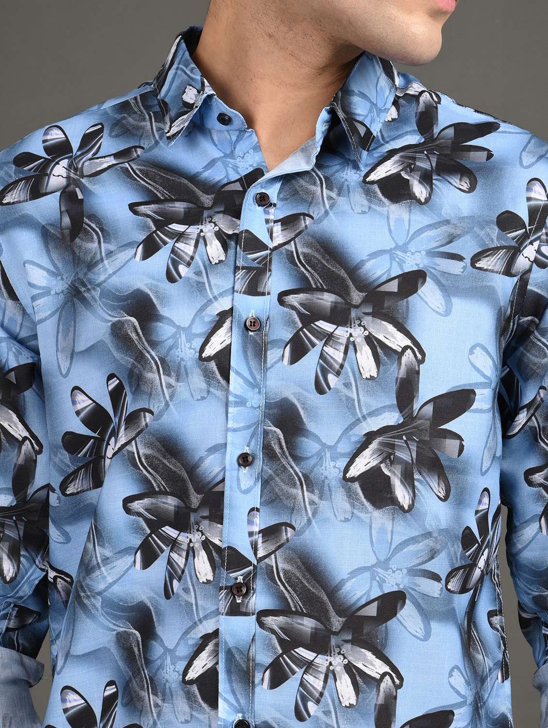 men printed long sleeve regular fit casual shirt - 21982221 -  Standard Image - 4