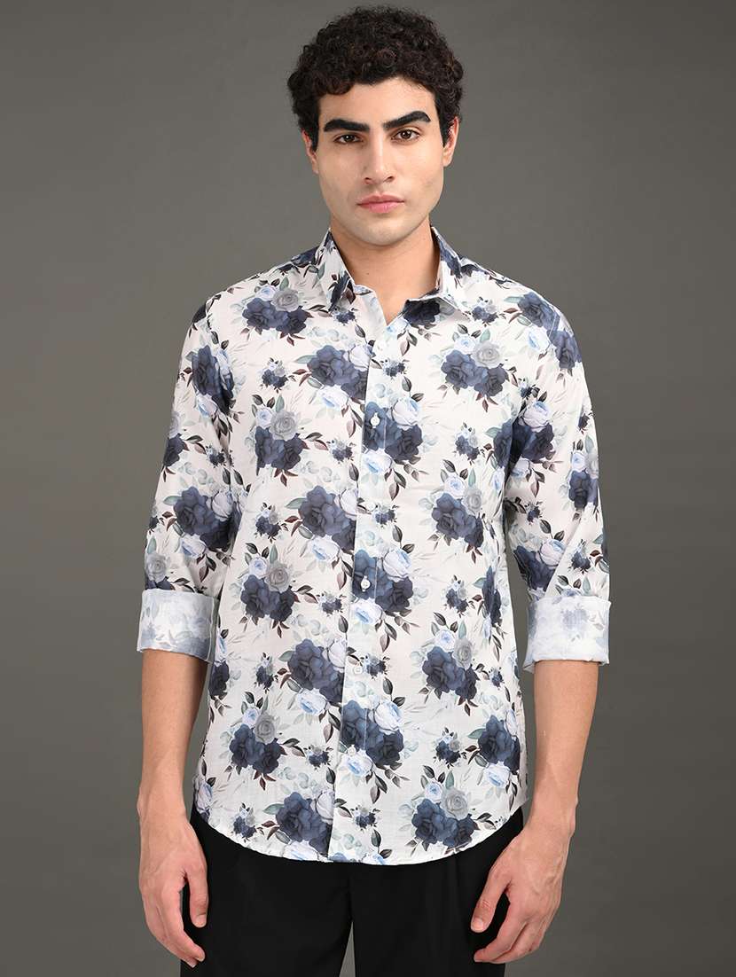 men printed long sleeve regular fit casual shirt - 21982223 -  Standard Image - 4