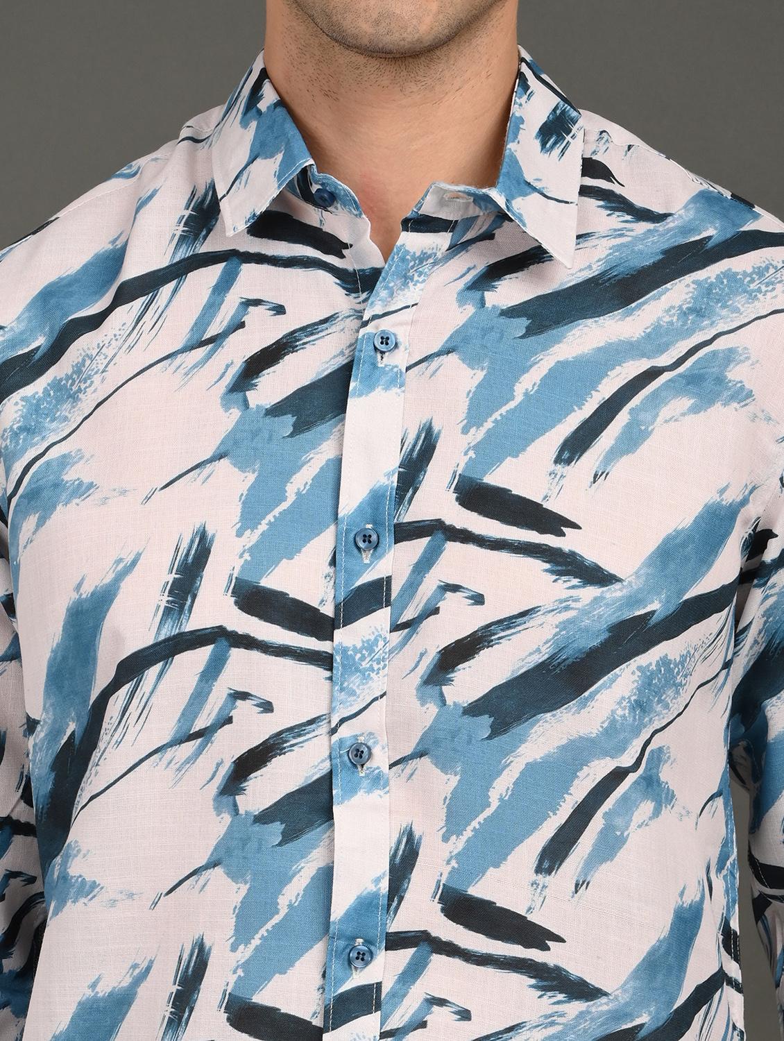 men printed long sleeve regular fit casual shirt - 21982227 - Standard Image - 4