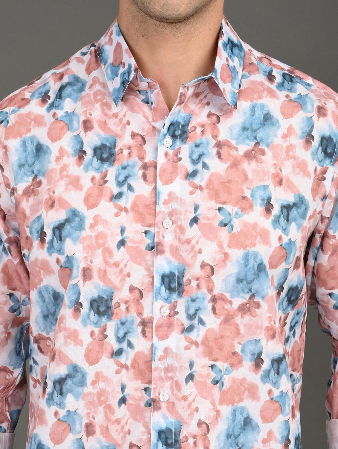 men printed long sleeve regular fit casual shirt - 21982230 - Standard Image - 4