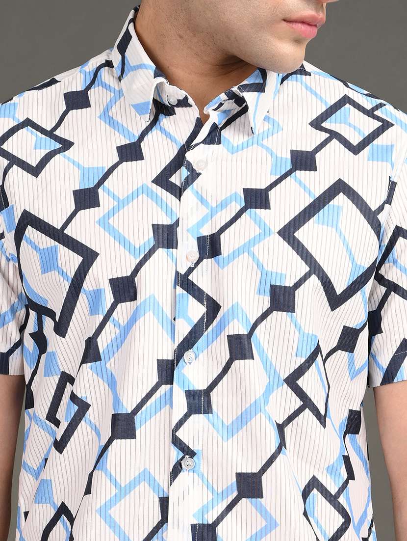 men printed short sleeve regular fit casual shirt - 21982236 -  Standard Image - 4