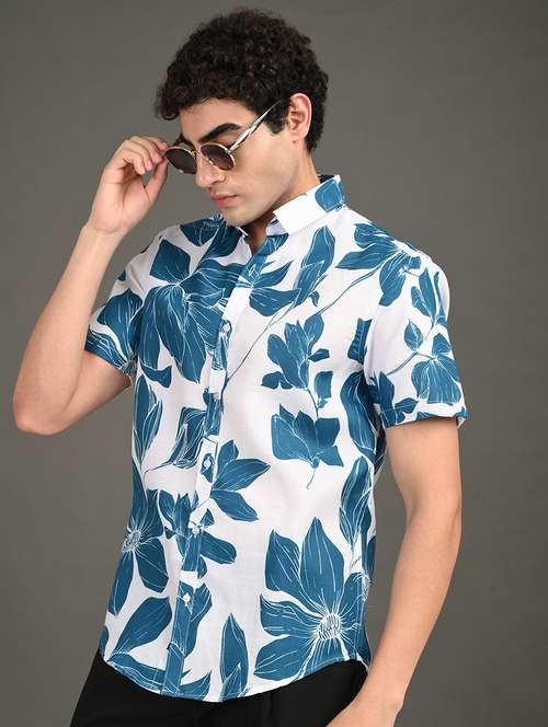 men printed short sleeve regular fit casual shirt - 21982241 -  Standard Image - 0