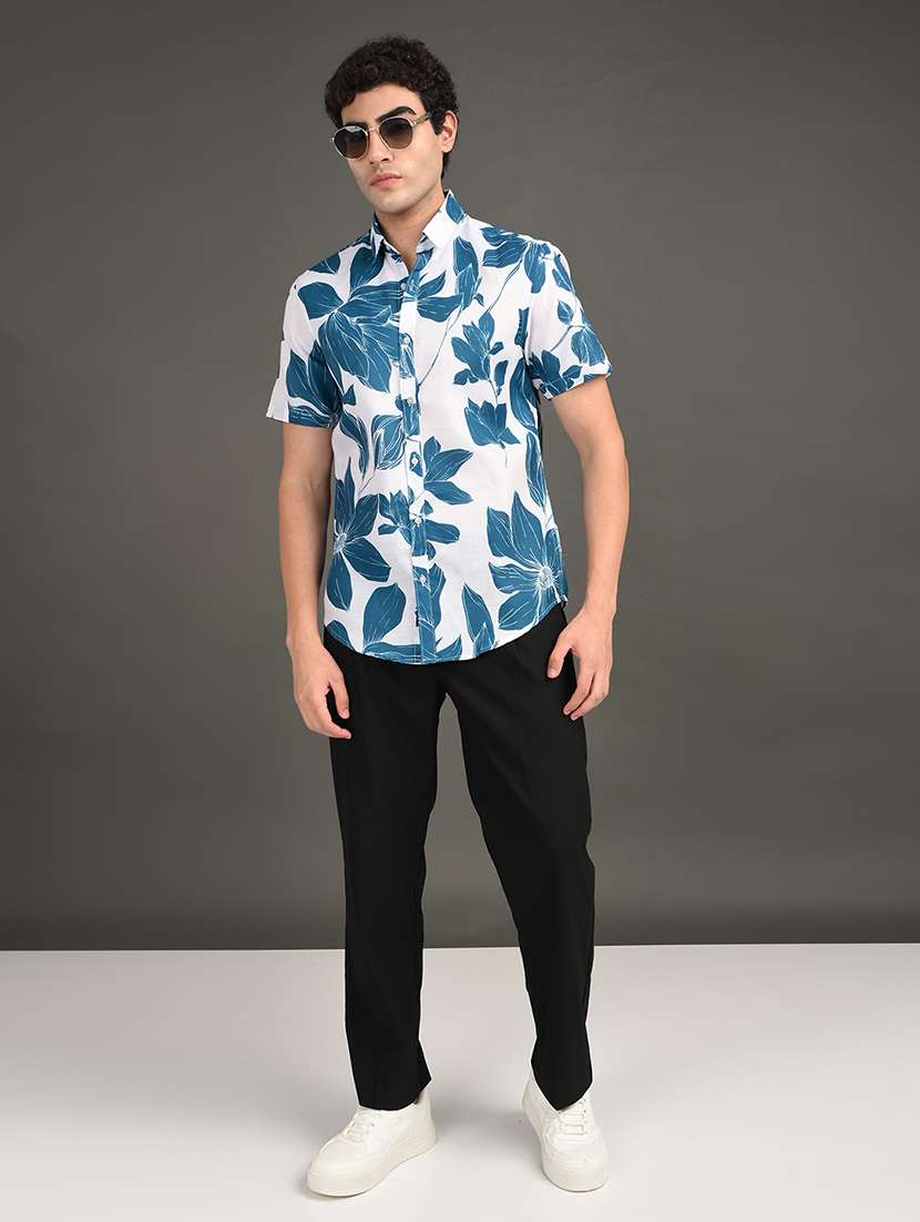men printed short sleeve regular fit casual shirt - 21982241 -  Standard Image - 4