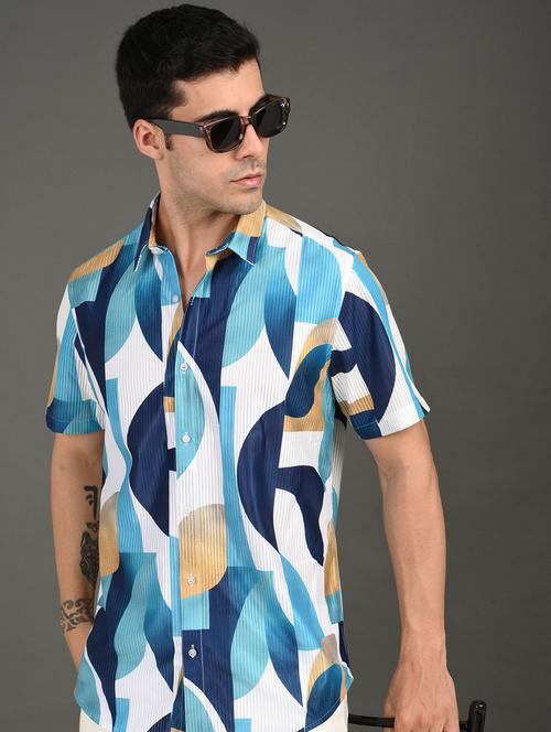 men printed short sleeve regular fit casual shirt - 21982245 -  Standard Image - 0