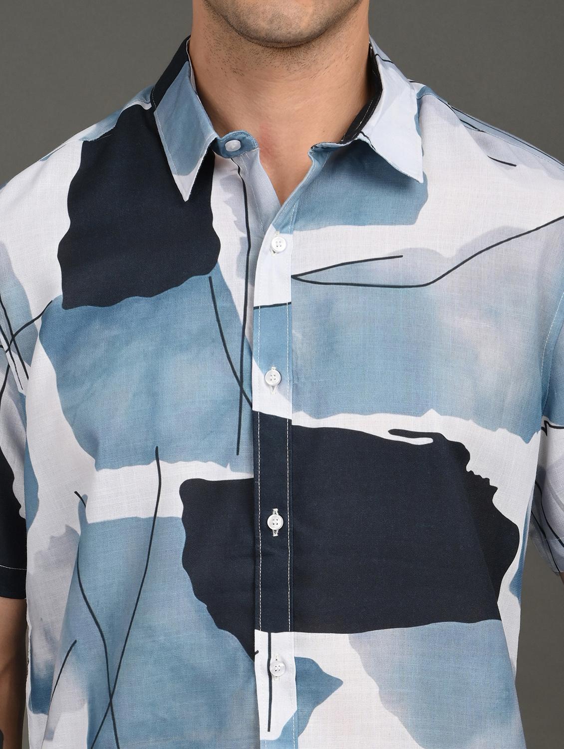 men printed short sleeve regular fit casual shirt - 21982249 - Standard Image - 4