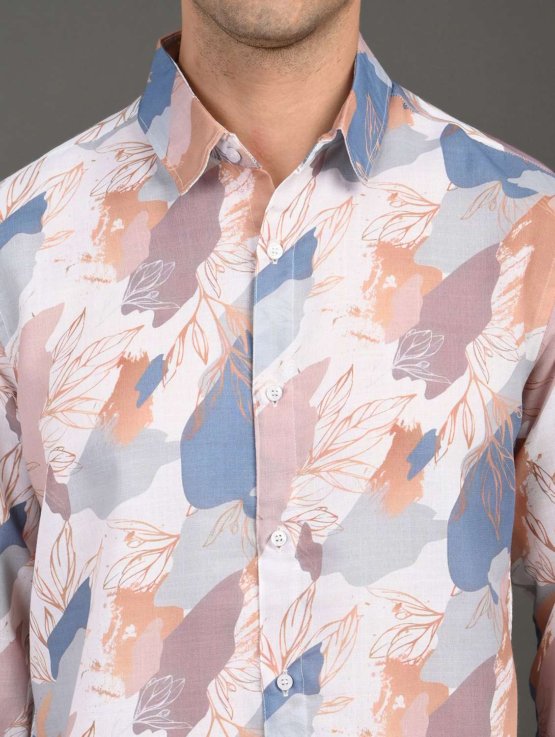 men printed long sleeve regular fit casual shirt - 21982251 -  Standard Image - 4