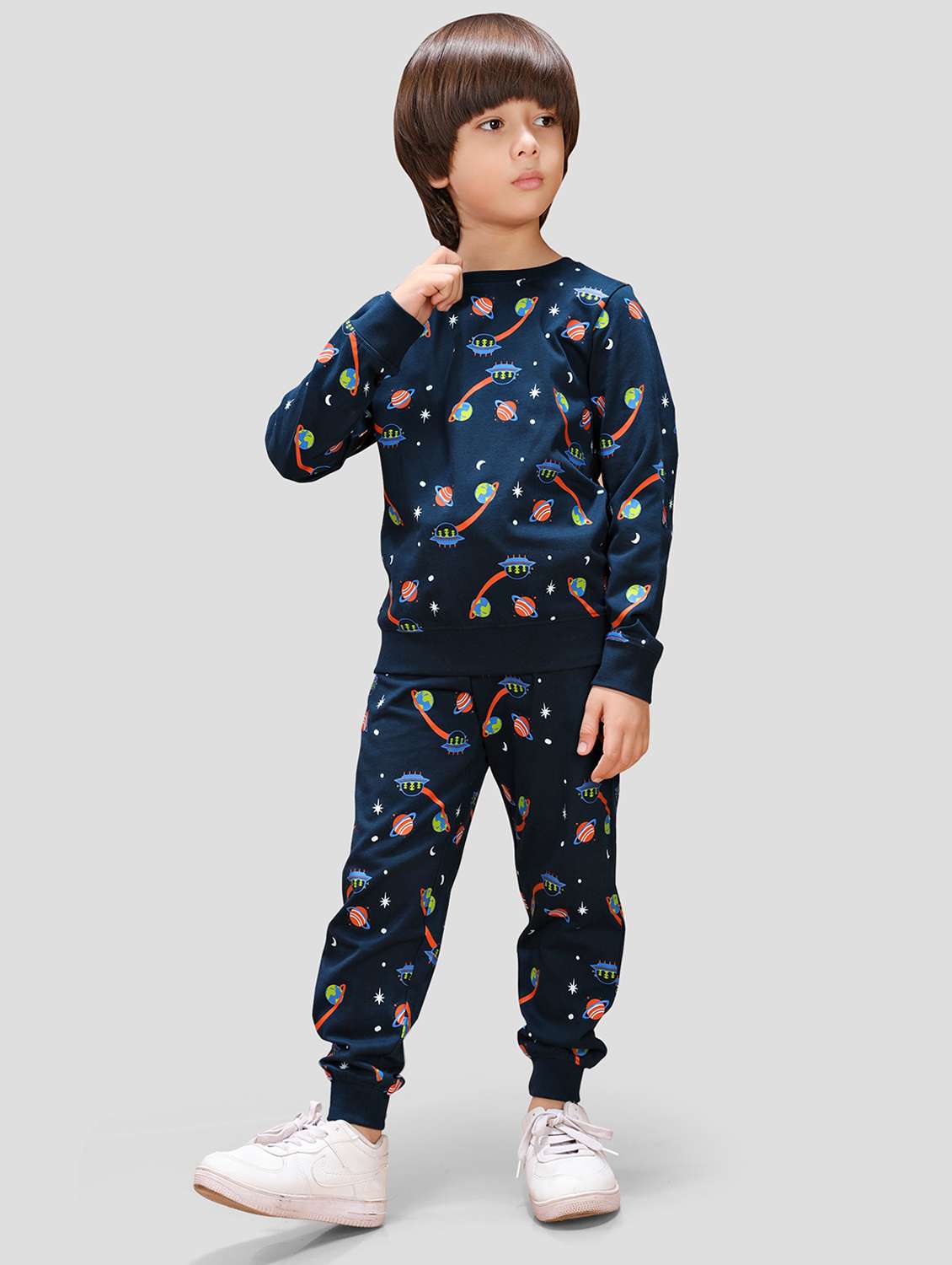 boys printed long sleeve full length co-ords set