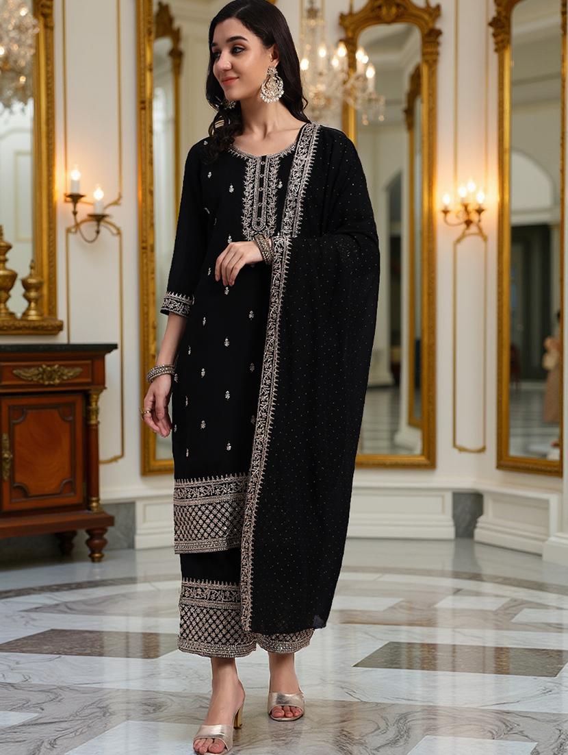 black silk blend coord set - 21982263 -  Standard Image - 1