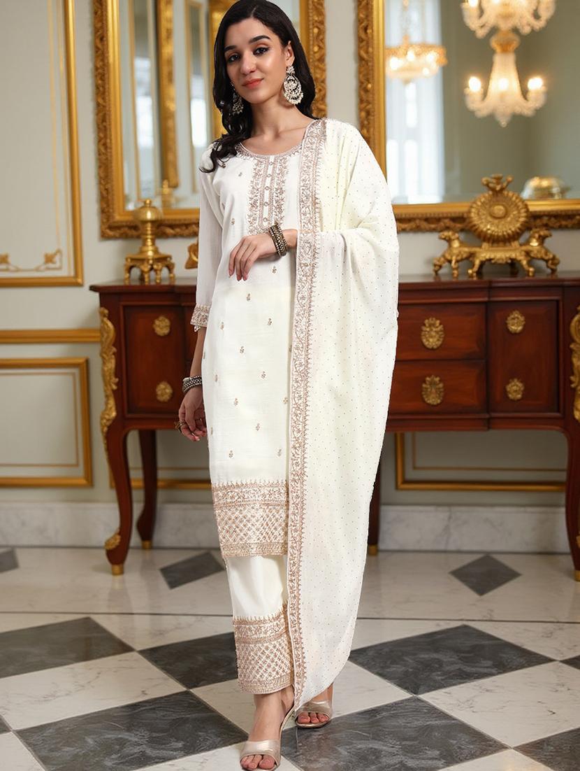 off white silk blend suit set - 21982264 - Standard Image - 1