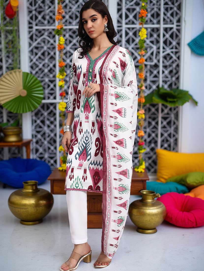 multi colored cotton suit set - 21982266 - Standard Image - 4