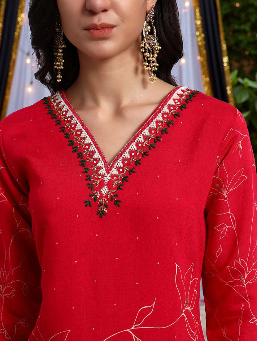 women three quarter sleeve kurta pant with dupatta set - 21982269 -  Standard Image - 4