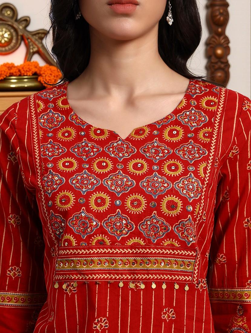 women three quarter sleeve kurta palazzo with dupatta set - 21982286 - Standard Image - 4