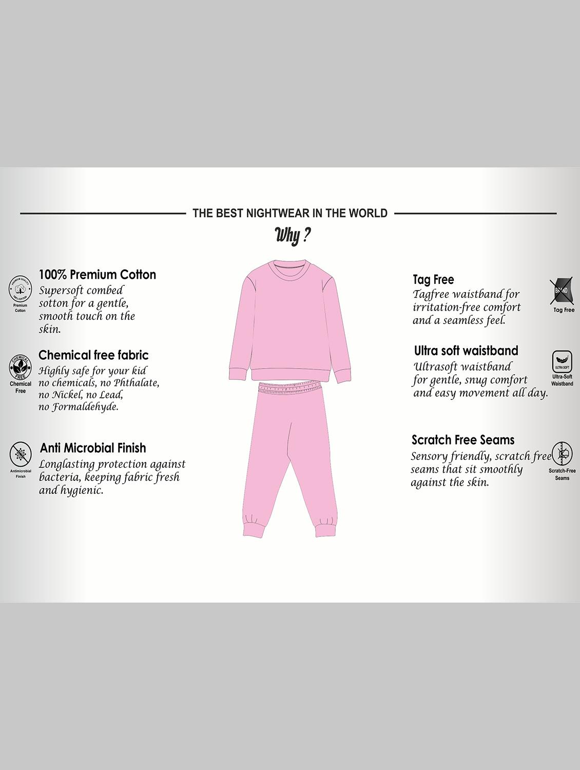 girls graphic printed long sleeve pyjama set nightwear - 21982292 - Standard Image - 4