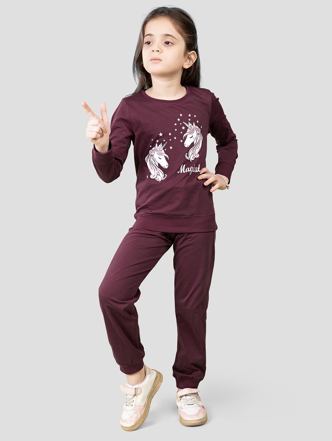 girls graphic printed long sleeve pyjama set nightwear - 21982293 -  Standard Image - 1