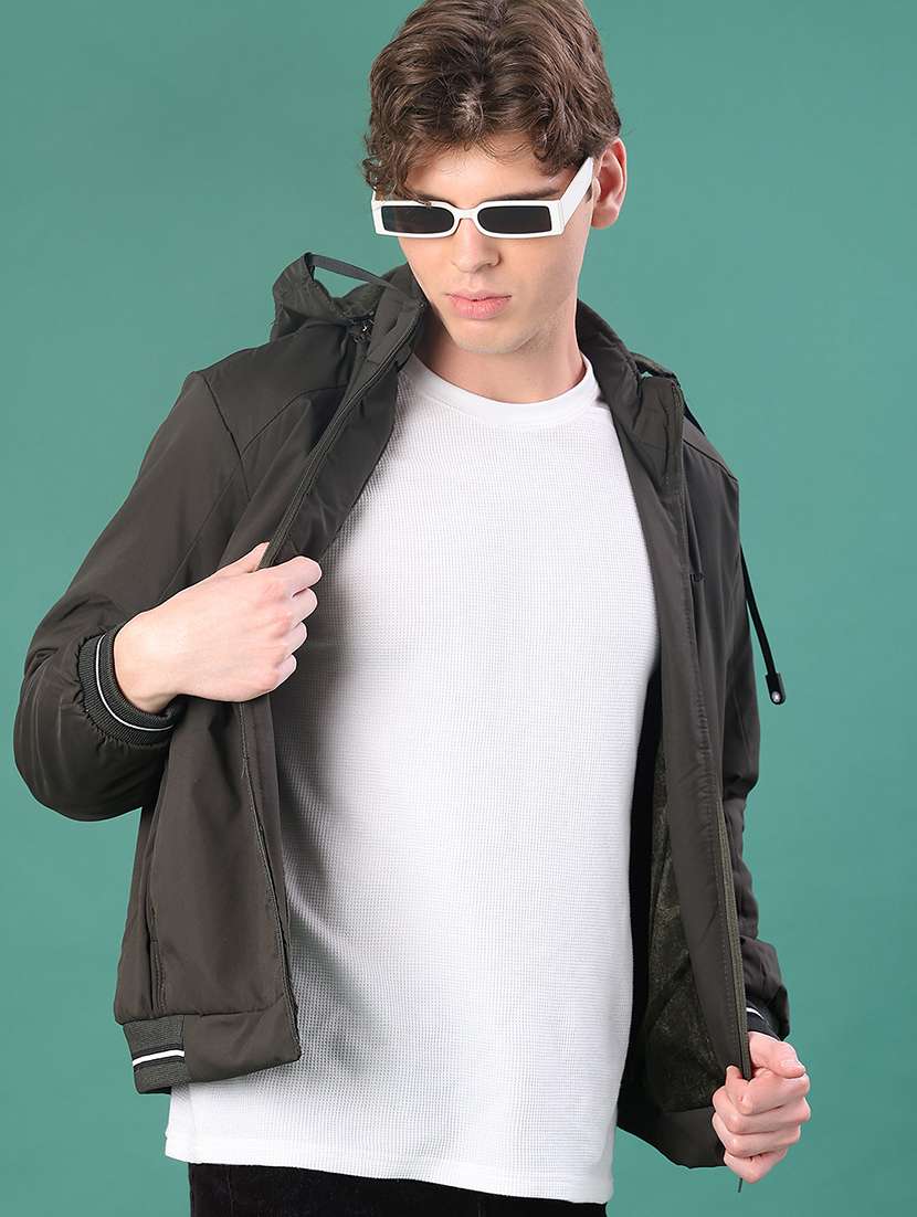 men solid long sleeve regualr fit casual jacket