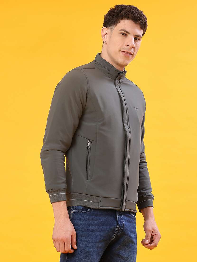 men solid long sleeve bomber jacket - 21982319 -  Standard Image - 1