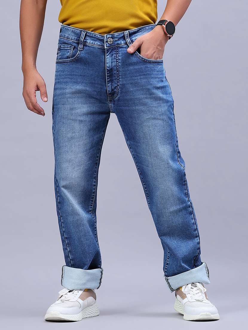 men washed mid rise full length jeans - 21982421 -  Standard Image - 1