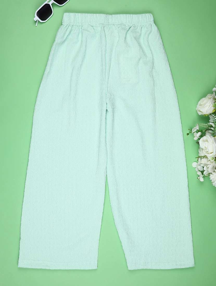 girls solid mid rise straight palazzo - 21982453 -  Standard Image - 1