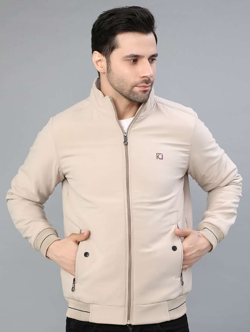 men solid long sleeve regualr fit casual jacket