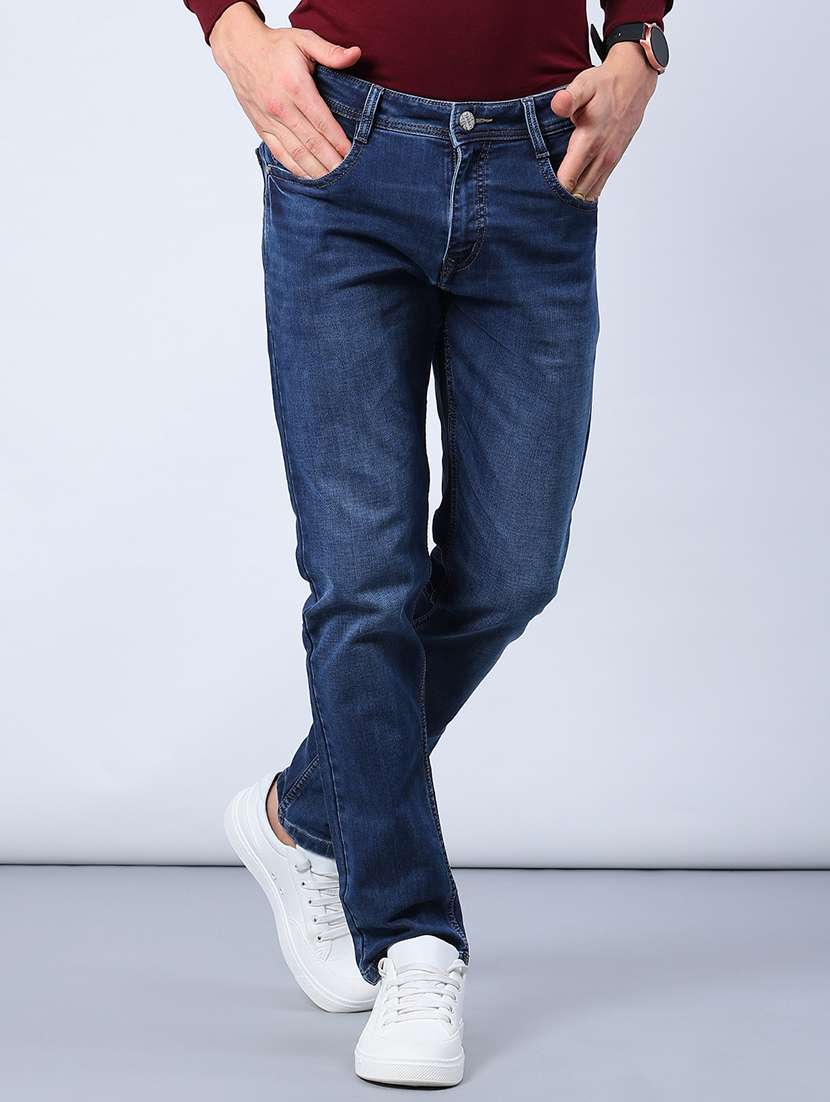 Men Washed Mid Rise Full Length Jeans - 21982461 -  Standard Image - 1