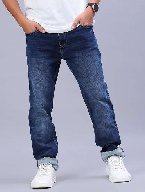 men washed mid rise full length jeans - 21982462 - Standard Image - 0