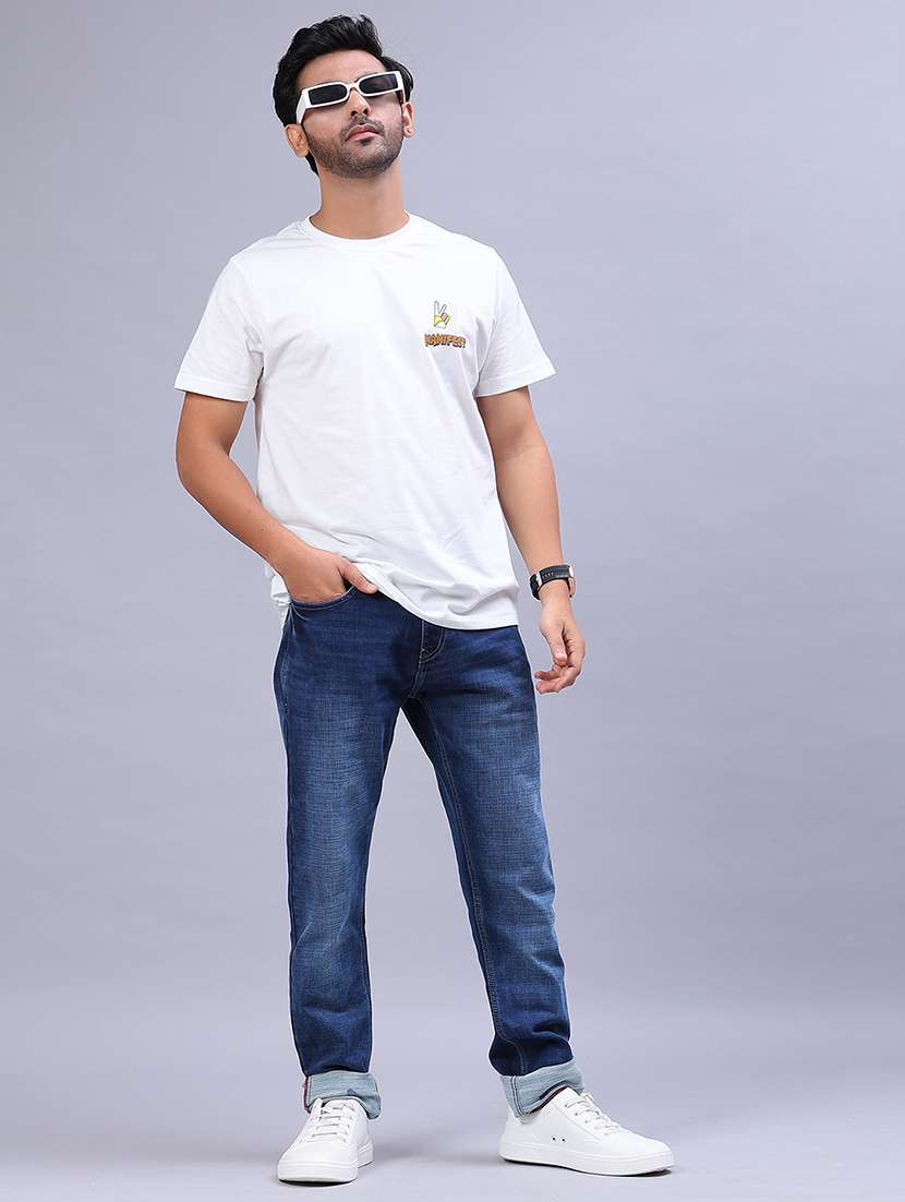 men washed mid rise full length jeans - 21982462 - Standard Image - 4