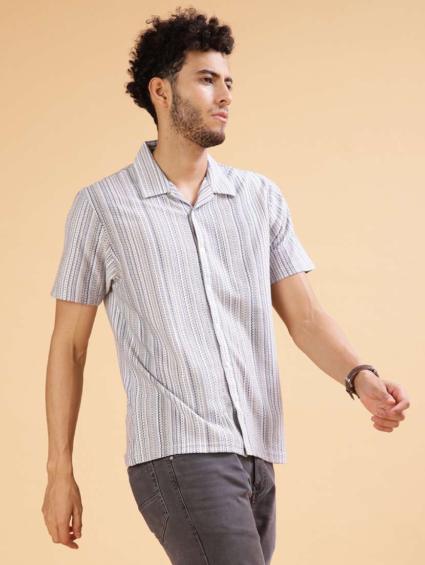 men self design short sleeve regular fit casual shirt - 21982465 -  Standard Image - 1