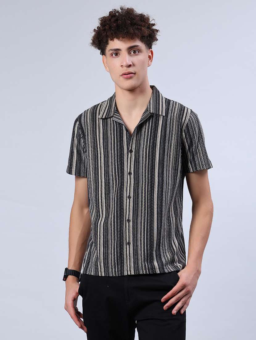 men self design short sleeve regular fit casual shirt - 21982466 -  Standard Image - 1