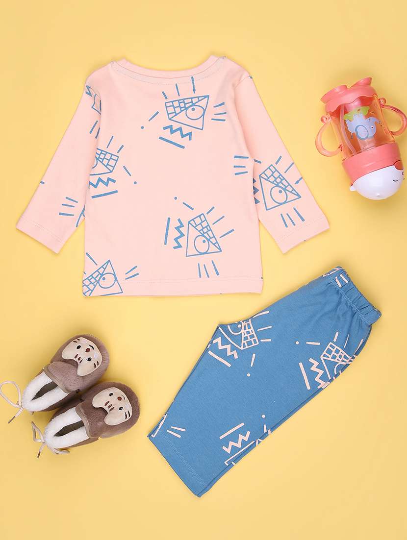 kids printed t-shirt and pajama co-ord set - 21982496 -  Standard Image - 1
