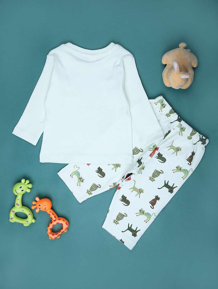 kids printed t-shirt and pajama co-ord set - 21982503 - Standard Image - 1