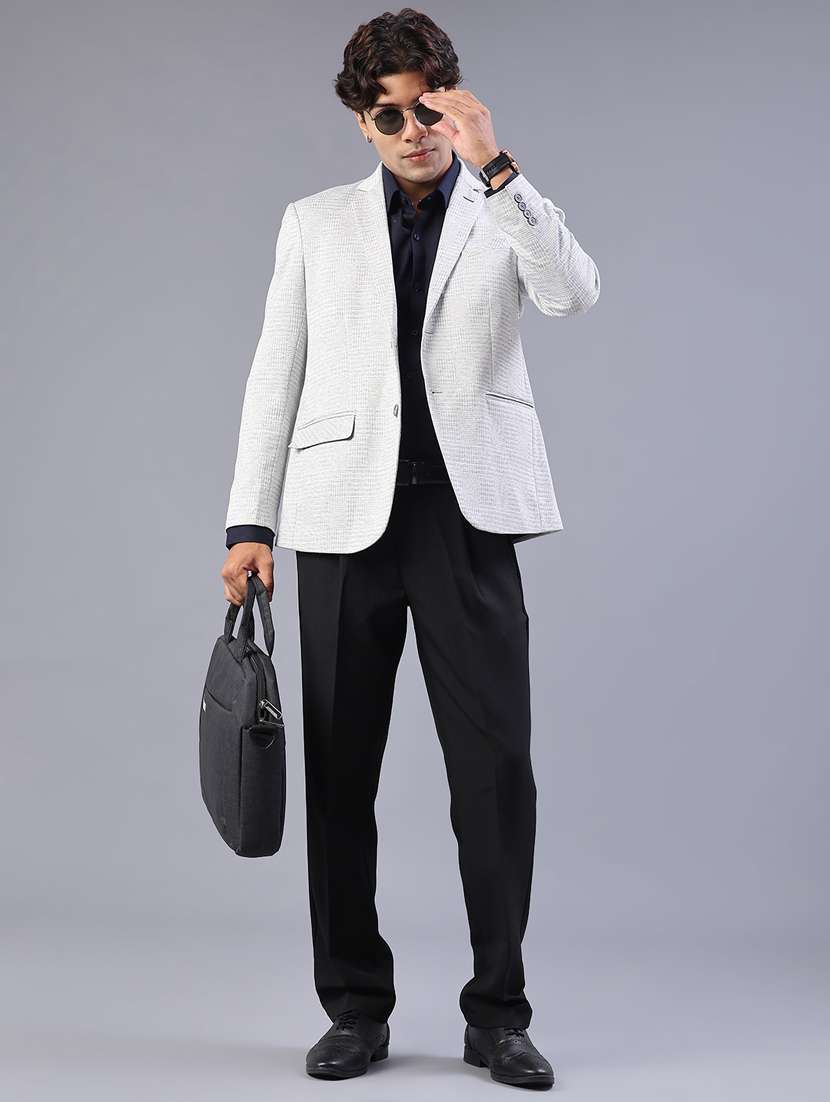 men solid lapel collar single breasted casual blazer - 21982506 -  Standard Image - 4