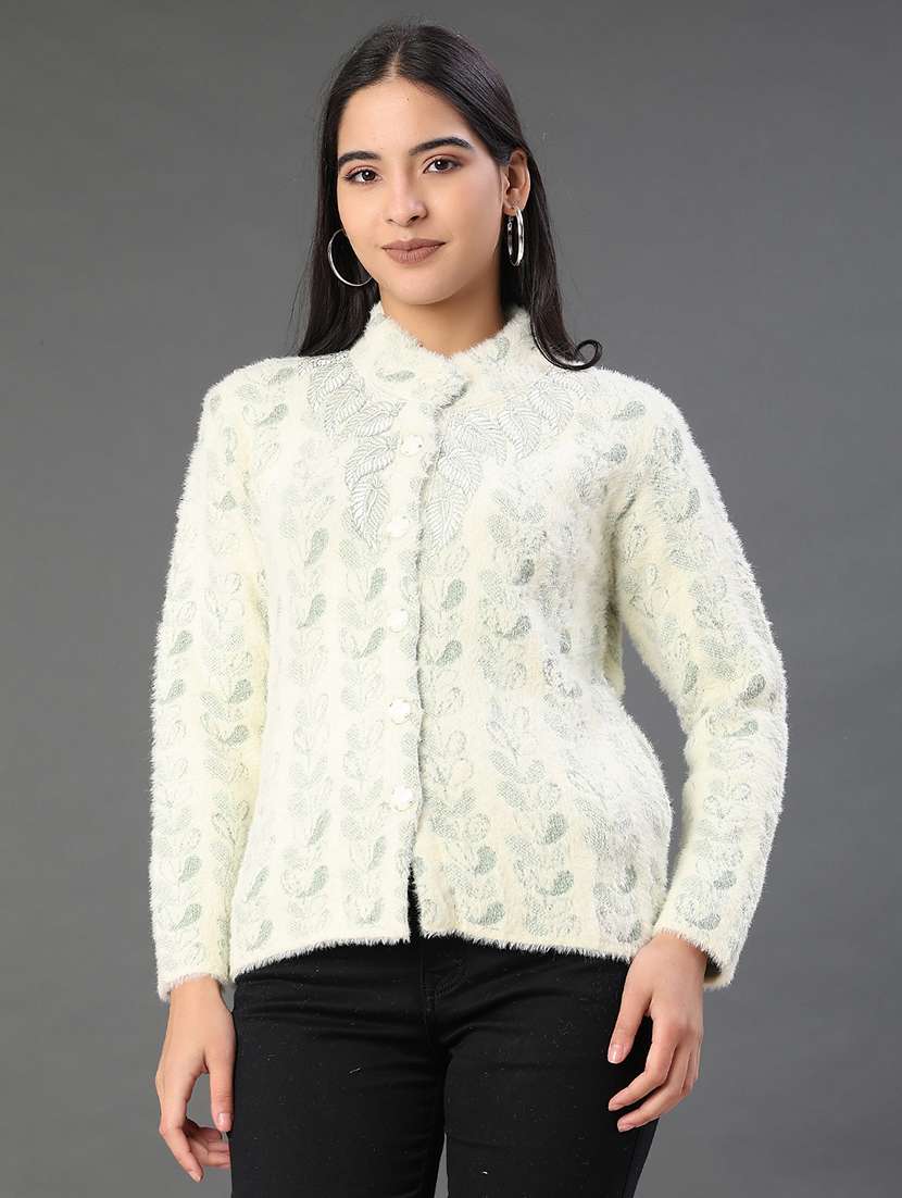 women self designed long sleeve cardigan - 21982635 -  Standard Image - 1