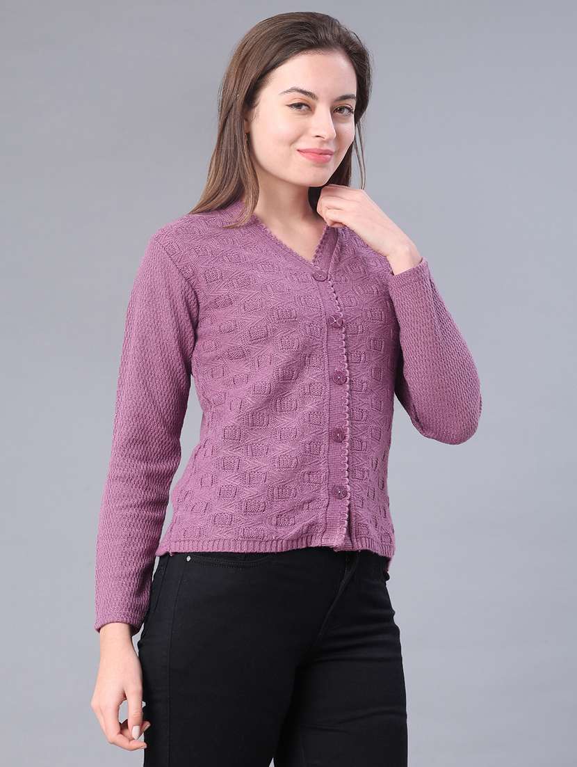 women self design long sleeve cardigan - 21982637 -  Standard Image - 1