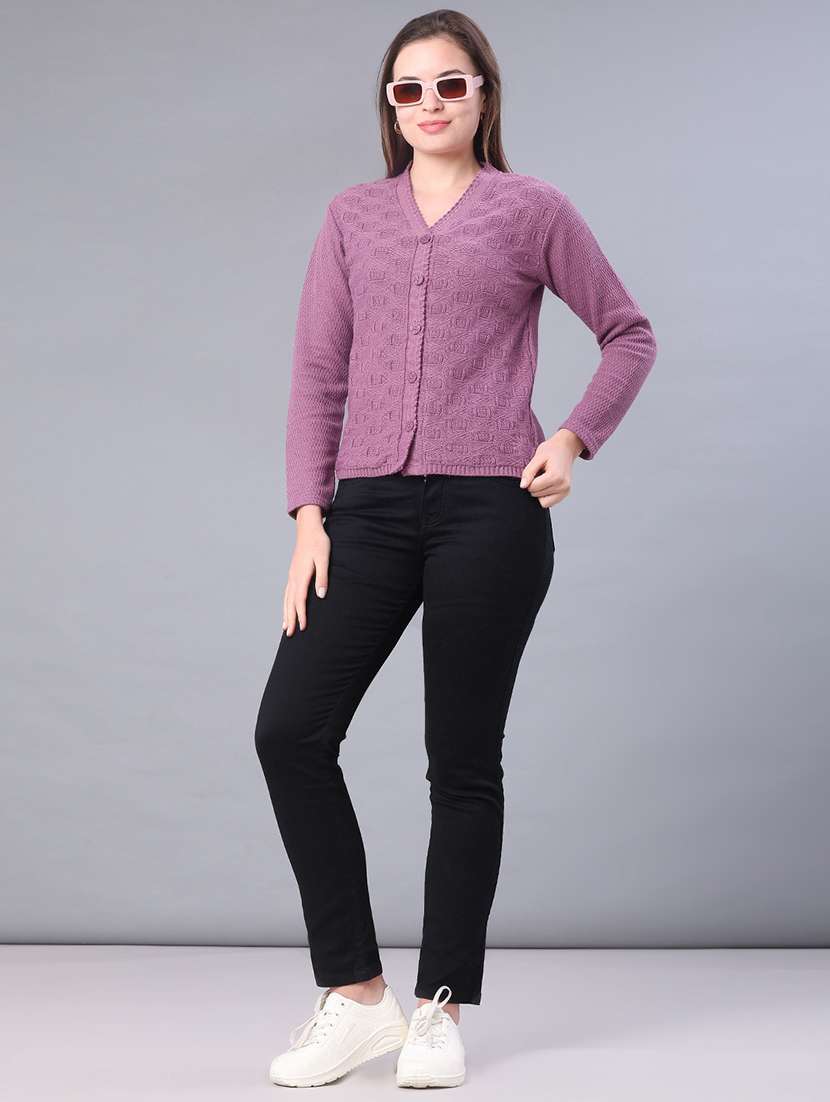 women self design long sleeve cardigan - 21982637 -  Standard Image - 4