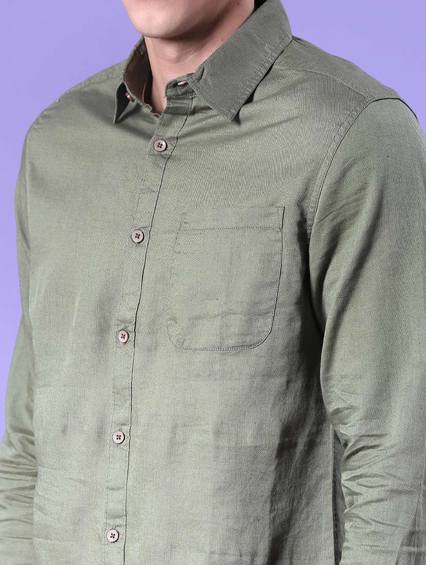 men solid long sleeve regular fit casual shirt - 21982721 - Standard Image - 4