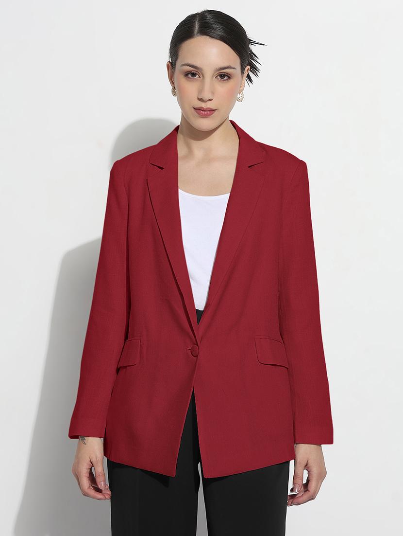women solid long sleeve single breasted blazer - 21982829 - Standard Image - 1