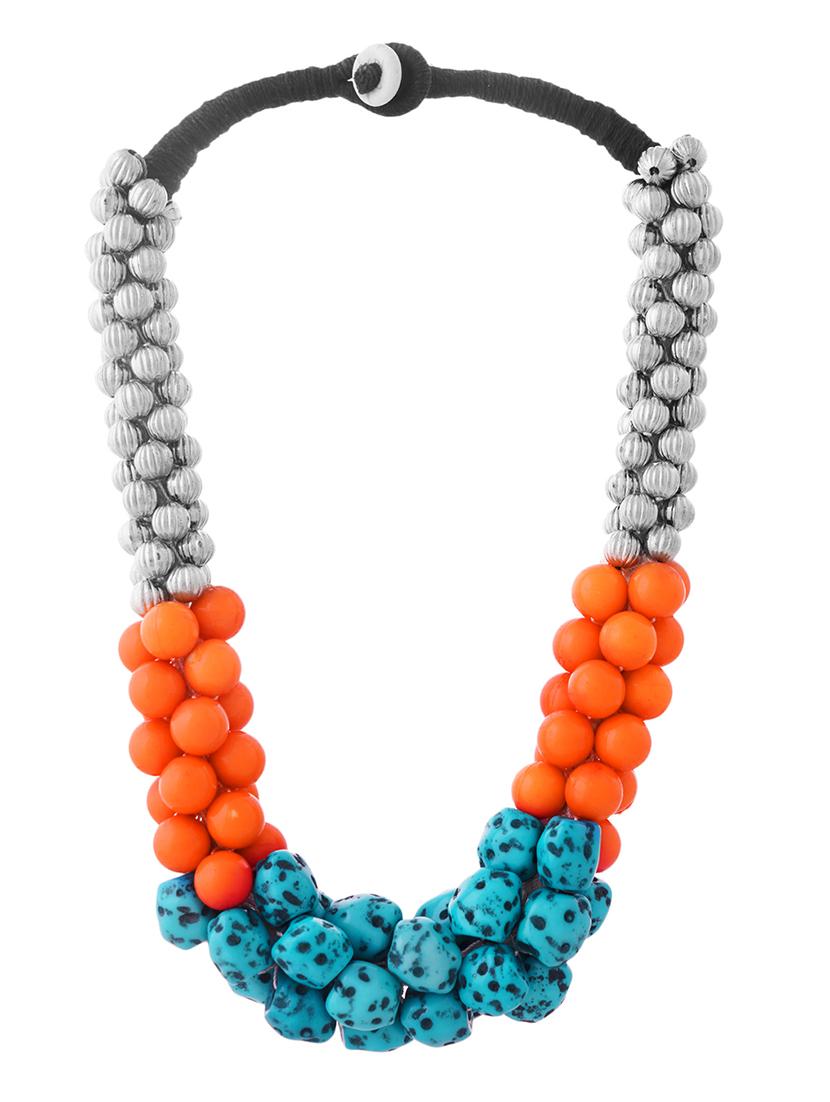 ethnic tribal handmade resin beaded fashion necklace - 21982831 -  Standard Image - 1