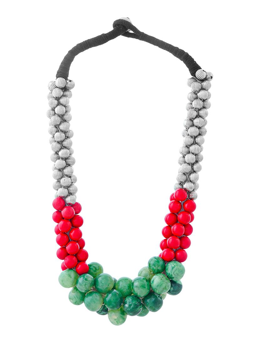 ethnic tribal handmade resin beaded fashion necklace - 21982837 - Standard Image - 1