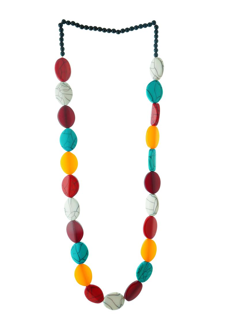 ethnic tribal handmade resin beaded fashion long necklace - 21982839 - Standard Image - 1