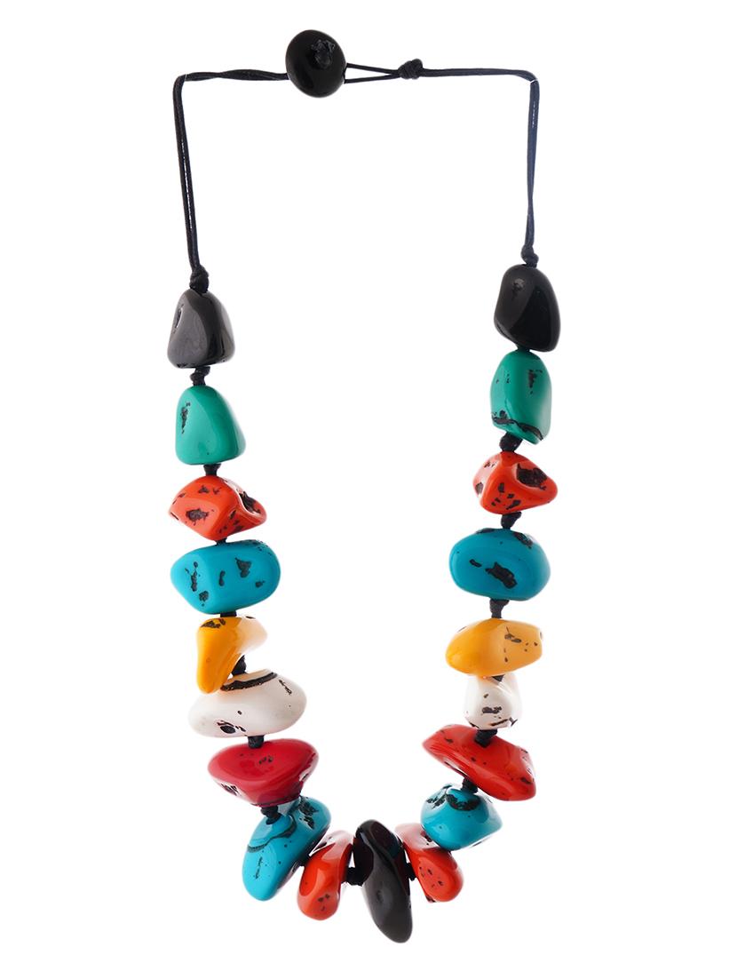 ethnic tribal handmade resin beaded fashion necklace - 21982840 - Standard Image - 1