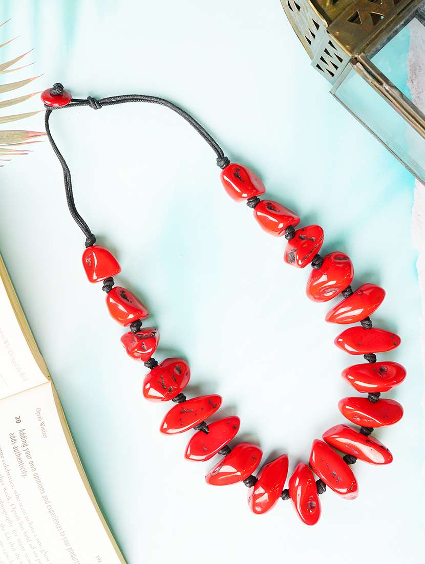 ethnic tribal handmade resin beaded fashion necklace