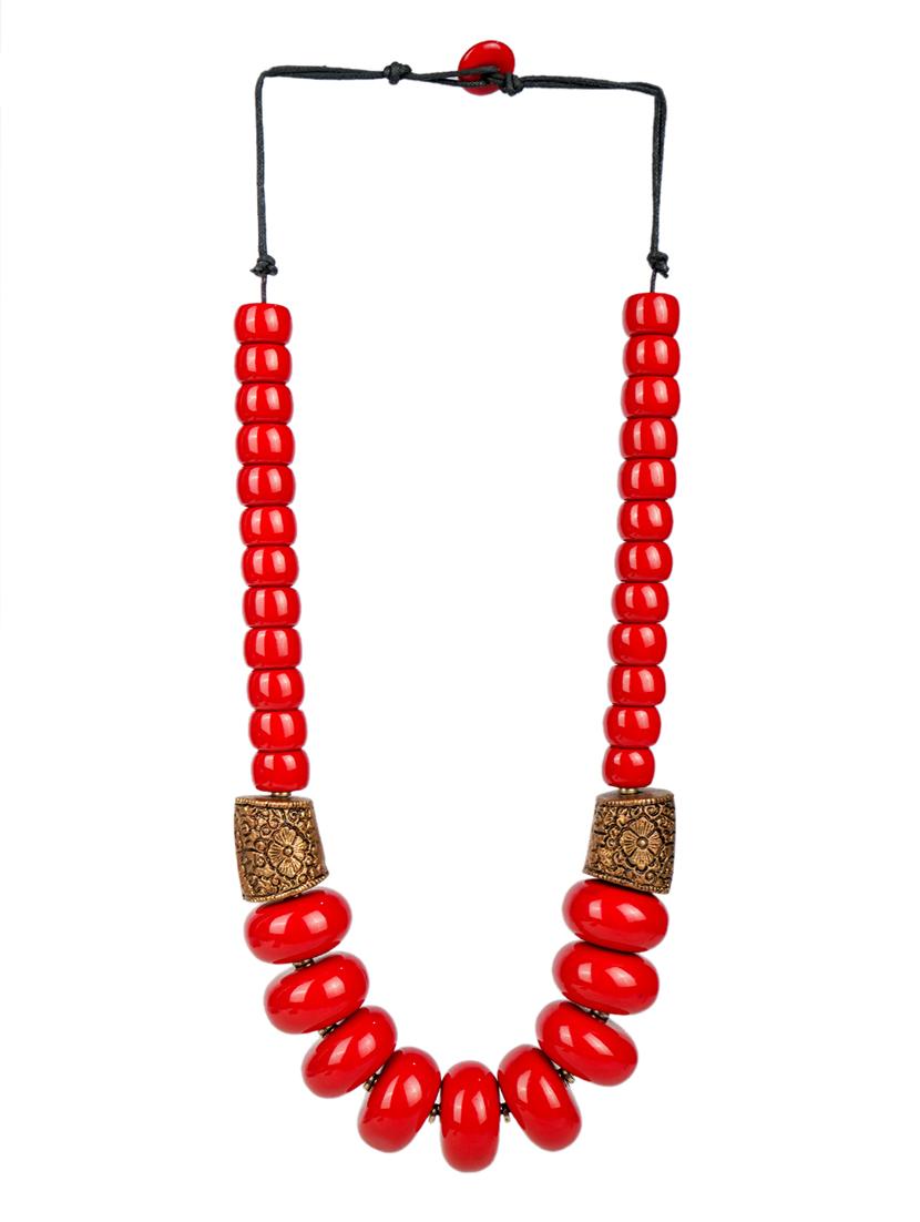 ethnic tribal handmade resin beaded fashion long necklace - 21982847 - Standard Image - 1