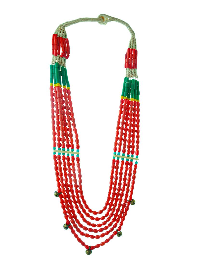ethnic naga tribal handmade resin beaded fashion long necklace - 21982850 -  Standard Image - 1