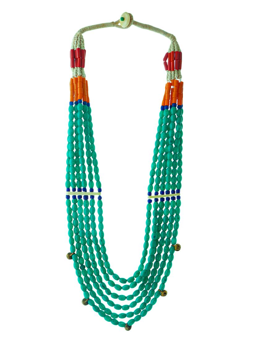 ethnic naga tribal handmade resin beaded fashion long necklace - 21982851 - Standard Image - 1