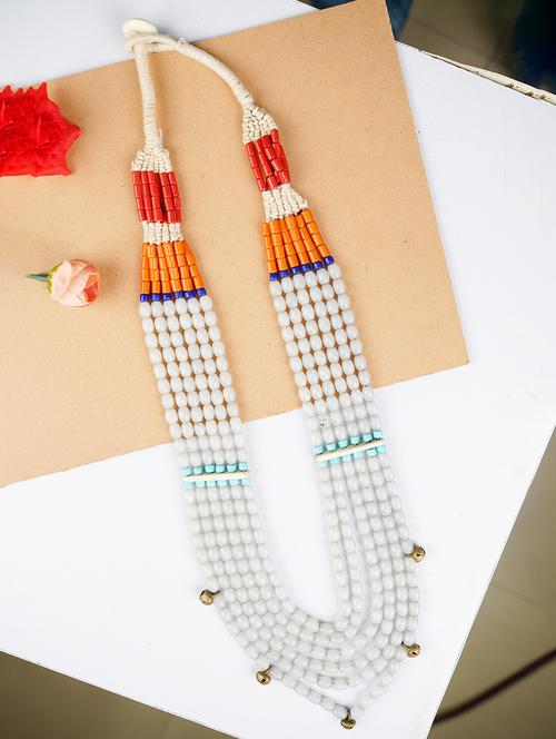 ethnic naga tribal handmade resin beaded fashion long necklace - 21982853 - Standard Image - 0