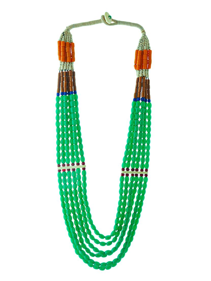 ethnic naga tribal handmade resin beaded fashion long necklace - 21982854 - Standard Image - 1