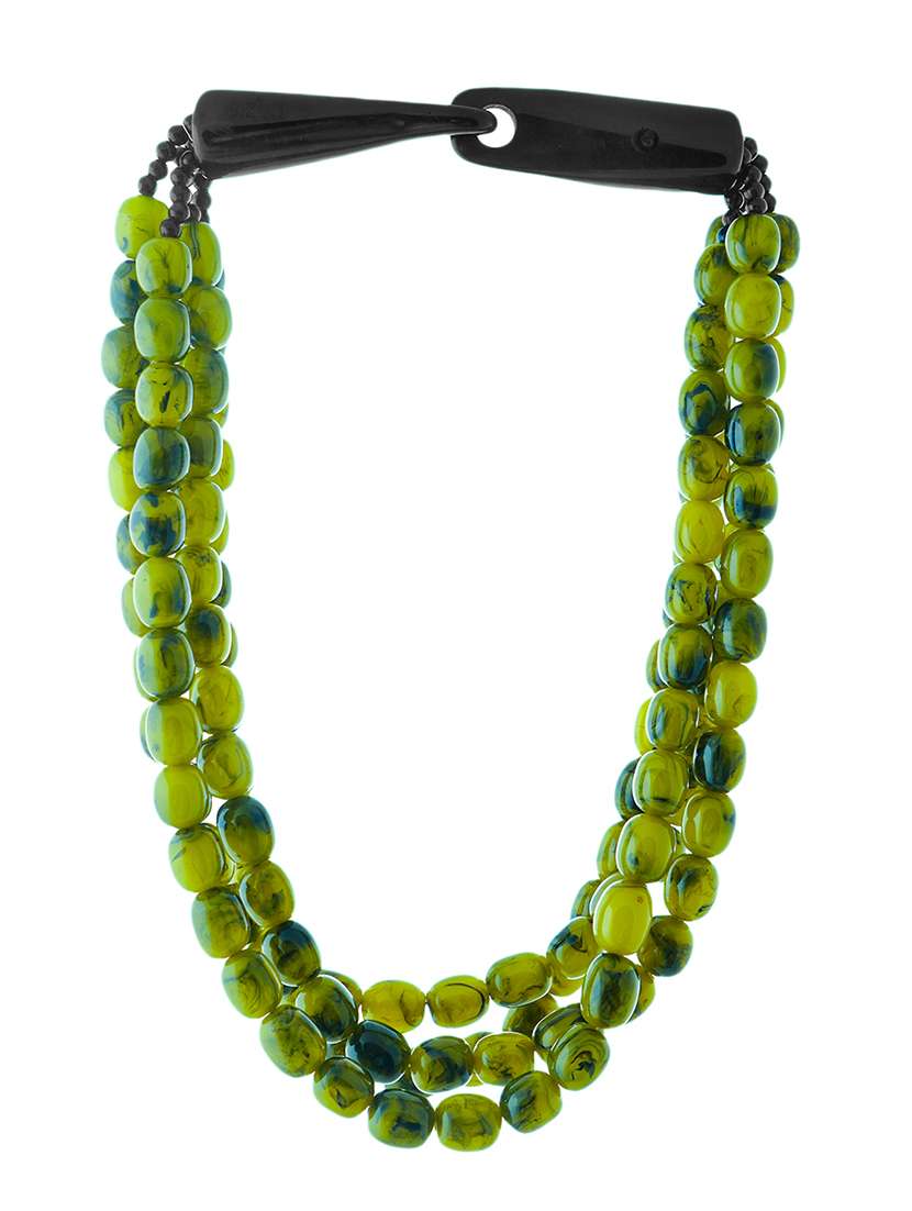 ethnic tribal handmade resin beaded fashion necklace - 21982856 - Standard Image - 1