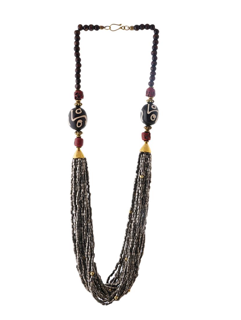 ethnic naga tribal handmade resin beaded fashion long necklace - 21982858 - Standard Image - 1