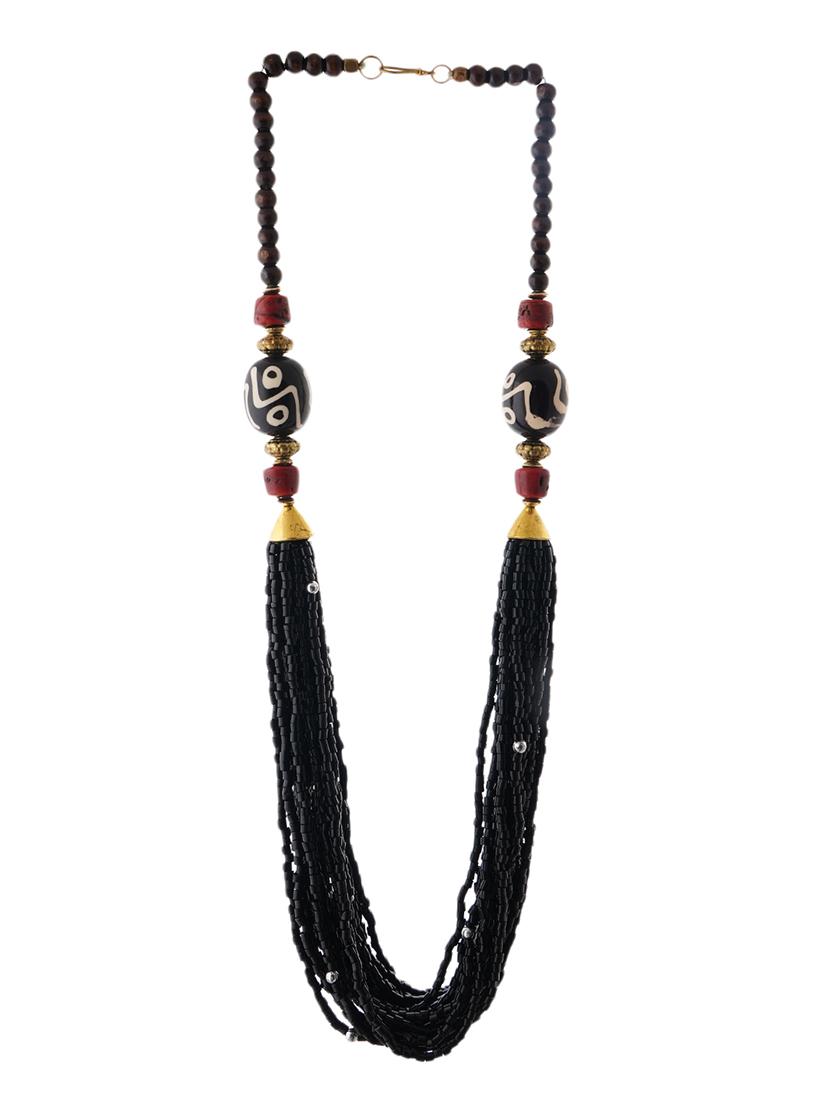 ethnic naga tribal handmade resin beaded fashion long necklace - 21982859 - Standard Image - 1