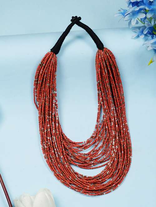 ethnic tribal handmade resin beaded fashion long necklace - 21982866 -  Standard Image - 0